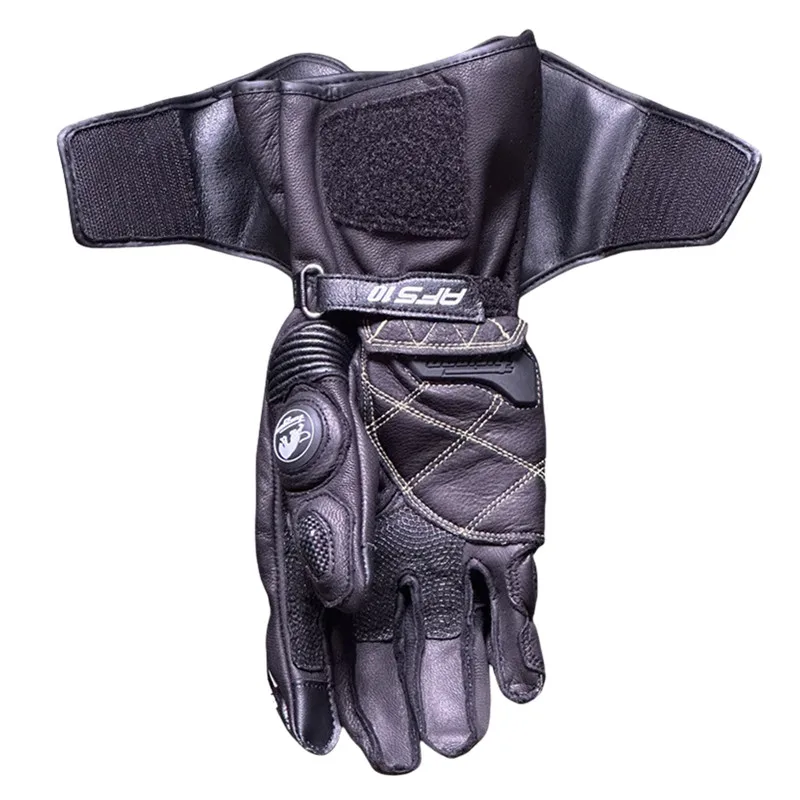 Motorcycle Gloves Men's Genuine Leather Carbon Fiber Safety Defense Motocross Touch-screen Outdoor