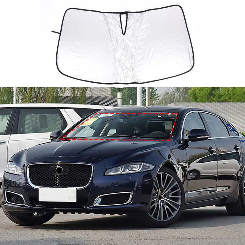 

cheya Silver Tape Car Front Windshield Sun Protection Parasol for Jaguar XJ 2010+ Accessories 1 Pcs