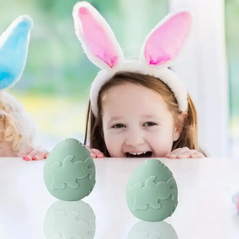 Egg Candle Mold Rabbit Egg Soap Mold Sugar Craft Decorating Tool 3D Embossed Silicone Mould For Candle Making Easter Home Decor