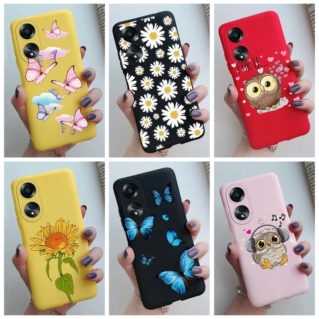 For OPPO A58 4G Case Flower Soft Silicone TPU Funda Phone Cover for Oppo  A58 OPPOA58 4G Cases Coque Clear Fashion Cellphone Case
