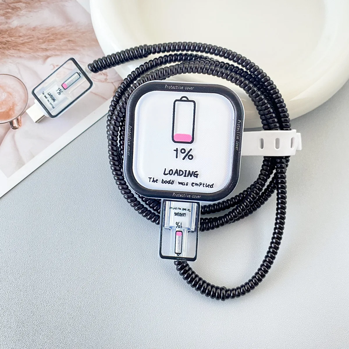 40W Simple Charger Protector Case with USB Cable Cover and Data Cord Winder