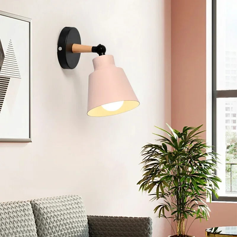 

Wall lamp iron creative simple colorful aisle wall lamp children's room bedroom bedside lamp night light