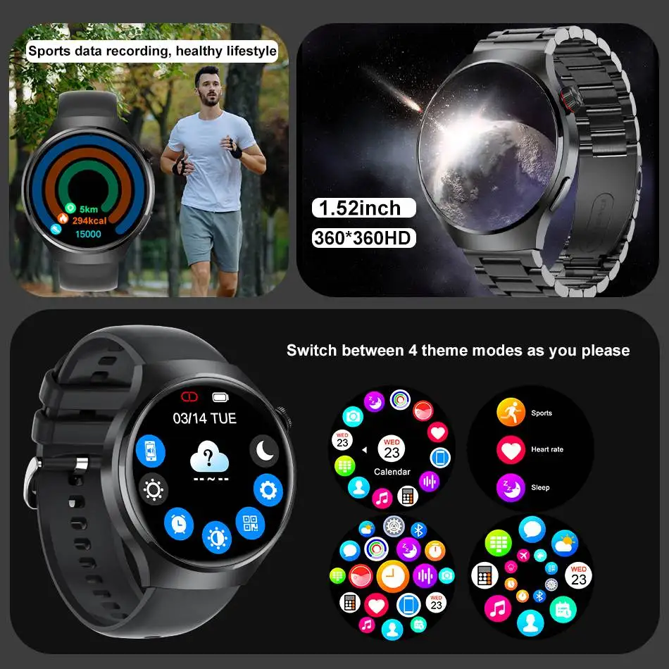 GT4 PRO Ʈ ġ  ġ 4  HD ÷ ũ,  ȭ, ɹڼ  Ʈġ, ȵ̵ IOS, 2024 ǰ