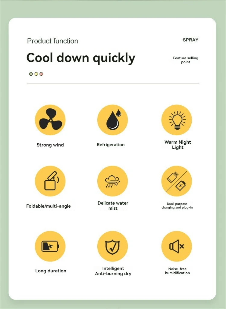 Description Picture 3 of itemWater Cooling Fan USB Mini Small Fan Desktop Fan Turbo Foldable Cold Air Humidifier Spray Fan