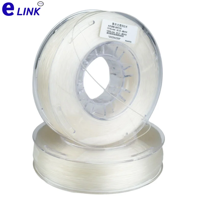fiber optic cable TAC transparent SM 100m 200m 300m 500m Bend Insensitive fiber 0.9mm cable G657A2 Invisible optical ELINK