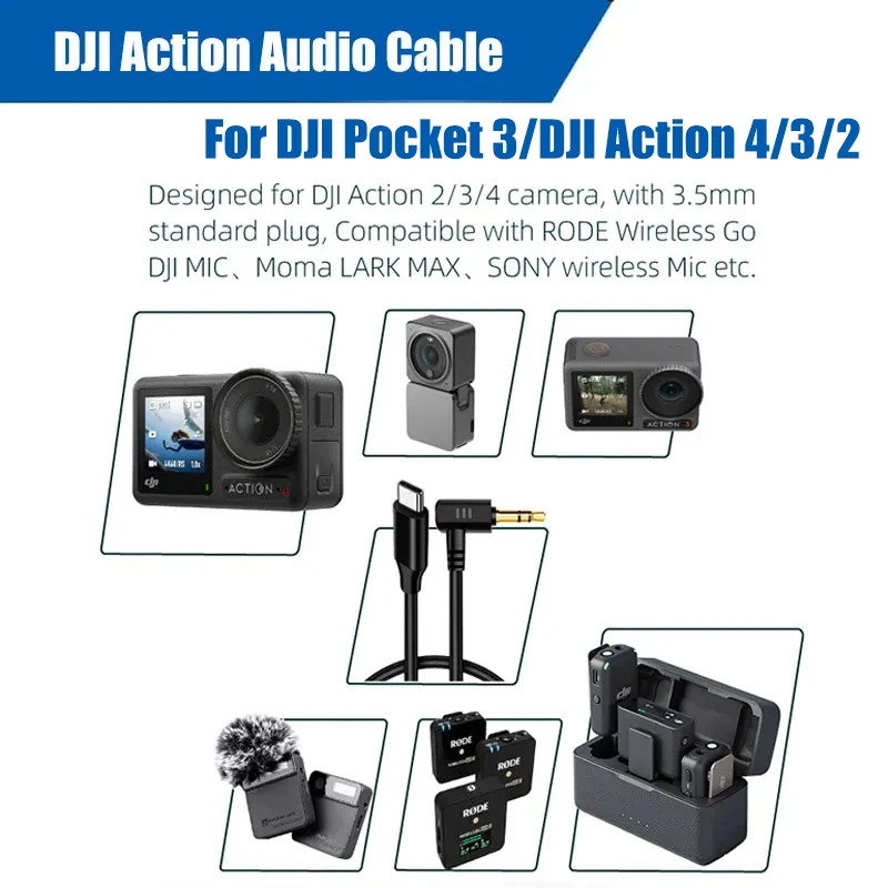 Audio Adapter For DJI Pocket Microphone Adapter Cable