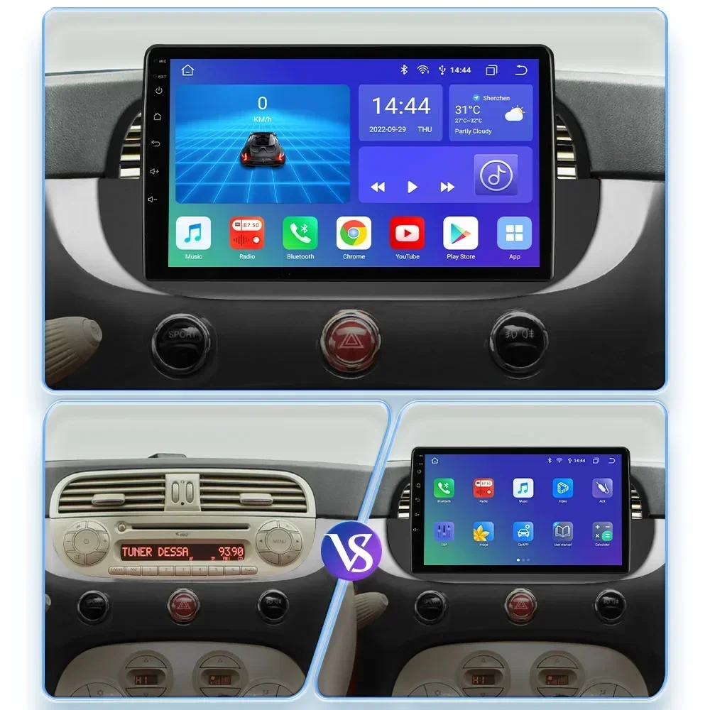 Android Car Radio For Fiat 500 2007 - 2014 Car Multimedia Carplay 