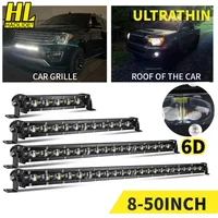 HAOLIDE 6D 7inch 14inch 20inch 26inch 38inch 50inch 1 Row Utral Slim Led Light Bar Driving Light 6000k White for off-road use
