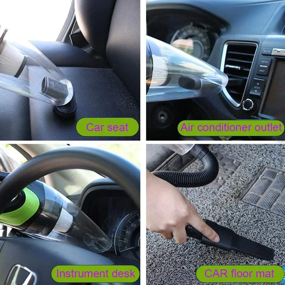 120W 6500pa Strong Power Car wireless handheld vacuum cleaner 12V USB charging line Auto Portable vacuum cleaner for home Office 4