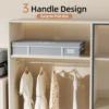 Foldable Under Bed Storage Bins with Lid, Under Bed Shoe Storage with Clear Window & PU Leather 3