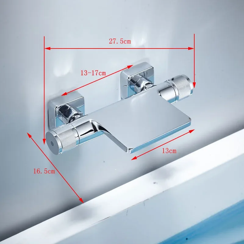 Description Picture 2 of itemBath and Shower Set Wall Mounted Gold Bathtub Faucet, Cold and Hot Black Mixer Bathroom Taps Brass