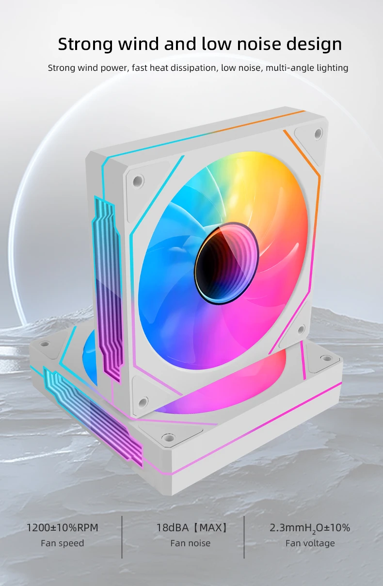 PRISM 4 PRO ARGB 120mm PC Computer Chassis Fan 5V 3Pin 12CM Quiet Cooling Fan 12