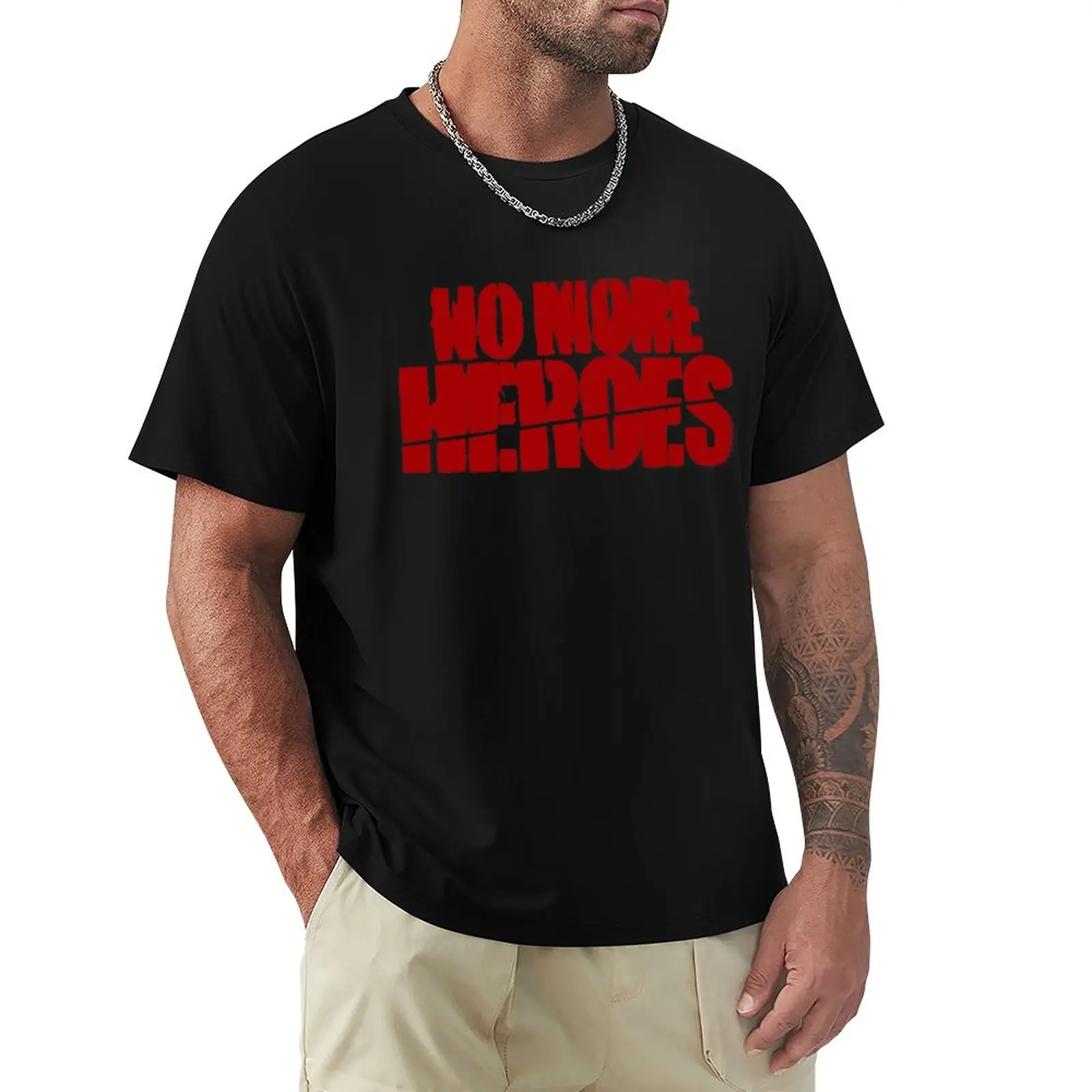 

No More Heroes logo T-Shirt for a boy aesthetic clothes Tee shirt plus size tops mens T-Shirts big and tall