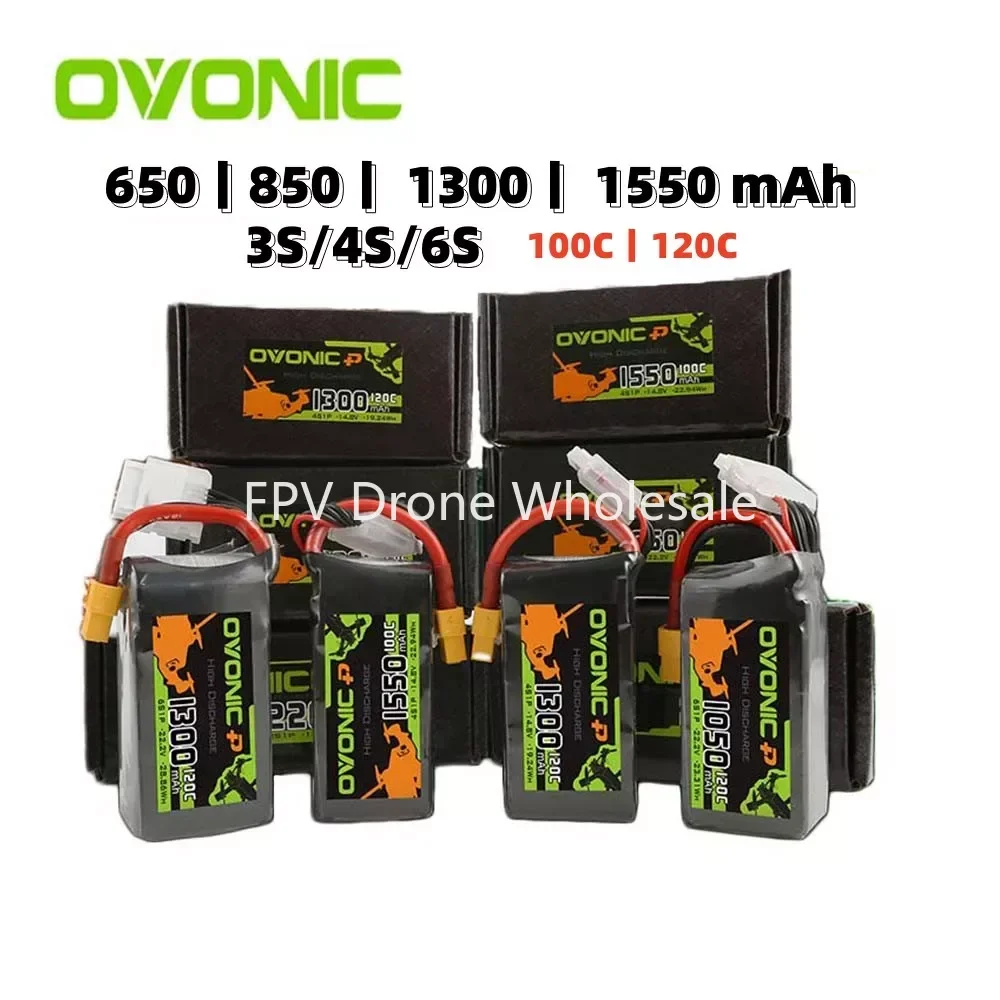 OVONIC 6s Lipo Akku 1550mAh 100C 22,2V FPV Akku mit XT60 für RC
