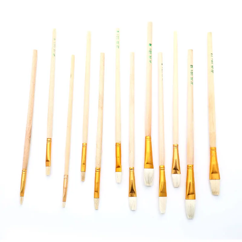 

12Pcs/set Ceramic Painting Brush Wool Brush Soft Head Ceramic Gold Painting Process Paint Brush