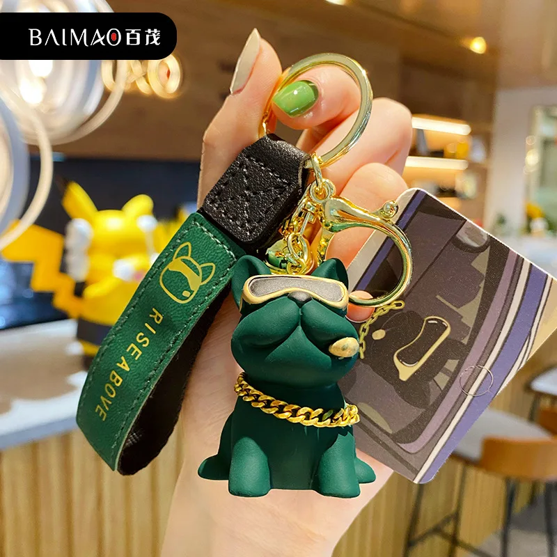 Cute Dog Bulldog Keychain Bag Pendant Resin Fighting French Keyring  Colorful Car Anime Key Chains For Women Trinket Jewelry Gift - AliExpress