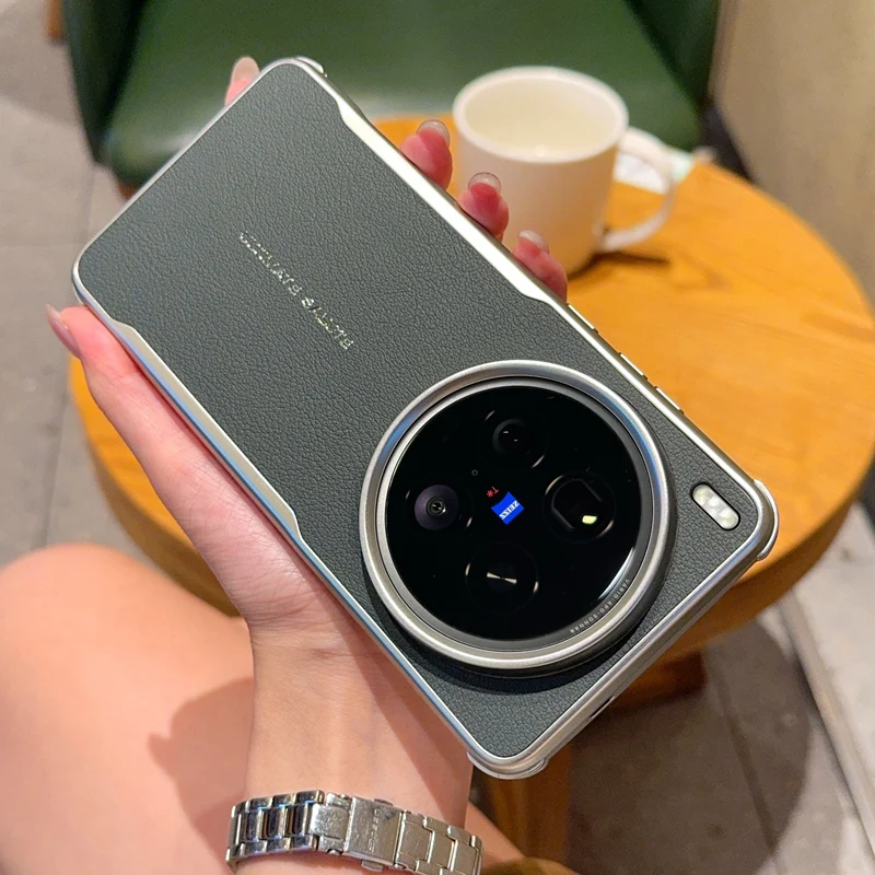 Premium PU Leather Magnetic Wireless Charging Protective Back Cover Case