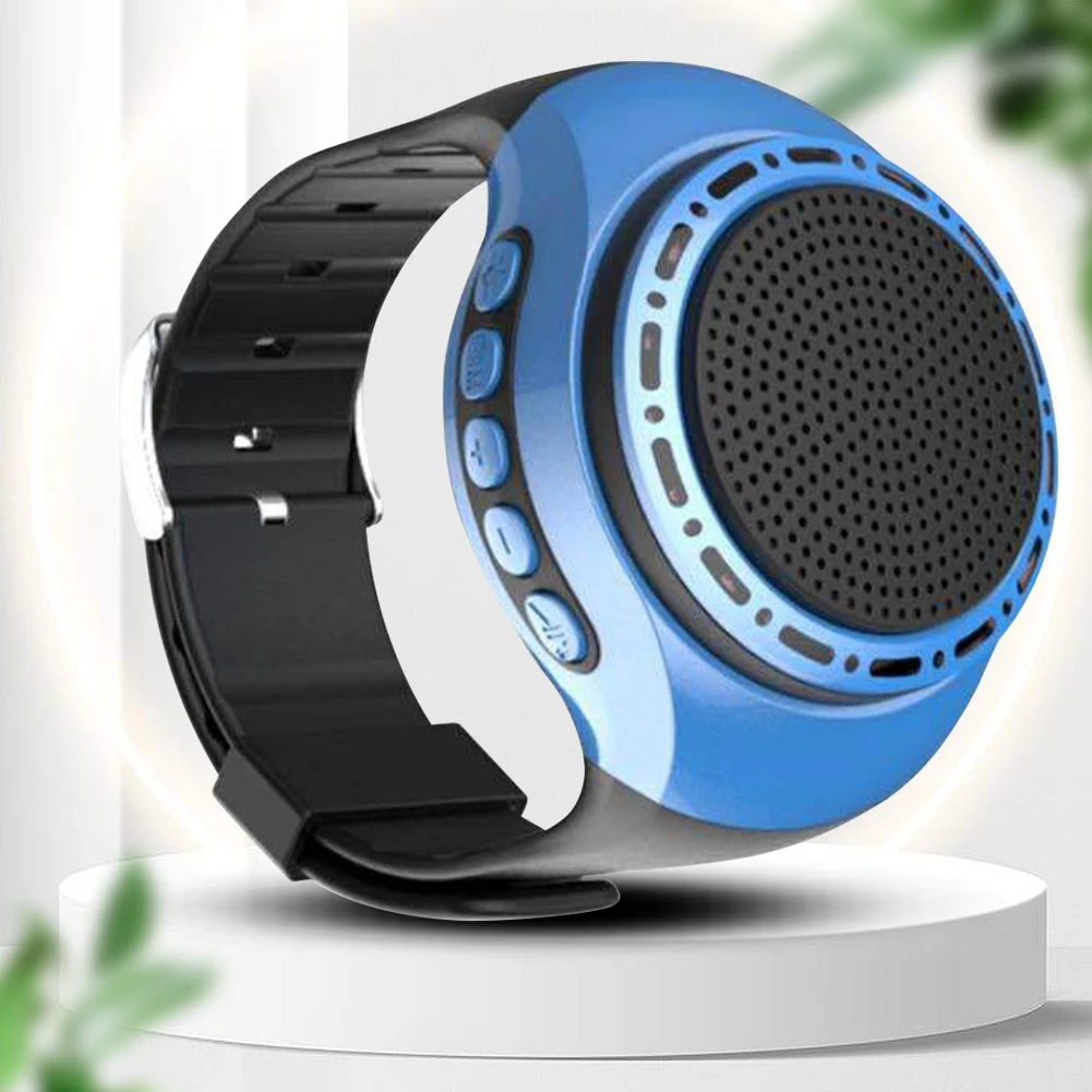 Cool Lighting Portable Wrist Watch Speaker Bluetooth-compatible Bicycle Audio 500mAh Music FM Radio Box USB Rechargeable