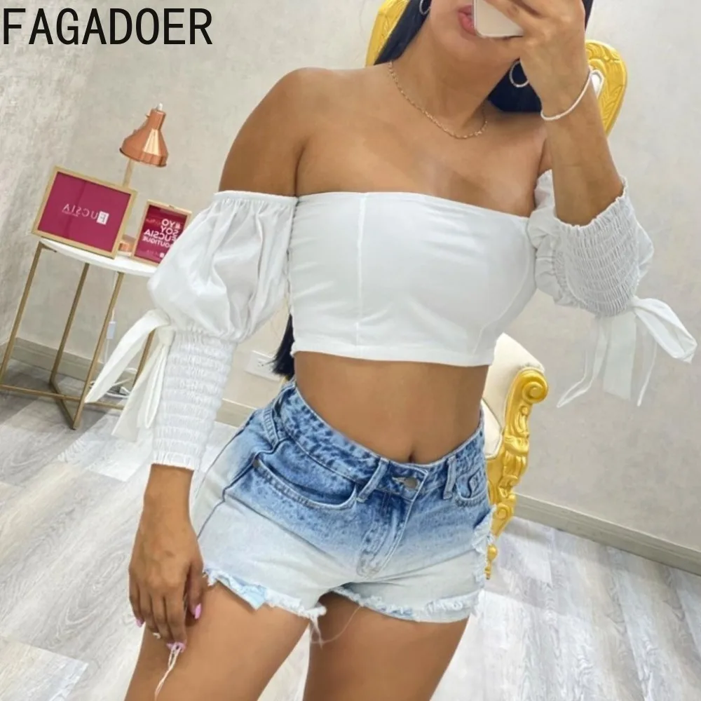 FAGADOER Summer New Gradient Denim Shorts Women High Waist Button Pocket Skinny Jean Casual Female Cowboy Matching Bottoms 2024