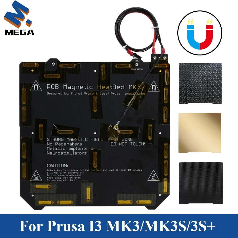 Per Prusa I3 Mk3S +/Mk3/Mk3S Stampante 3D Mk52 Letto Riscaldato 24V Magneti Letto Riscaldato Mk2.5S Letto Caldo Prusa I3 Mk3S Piastra Di Costruzione