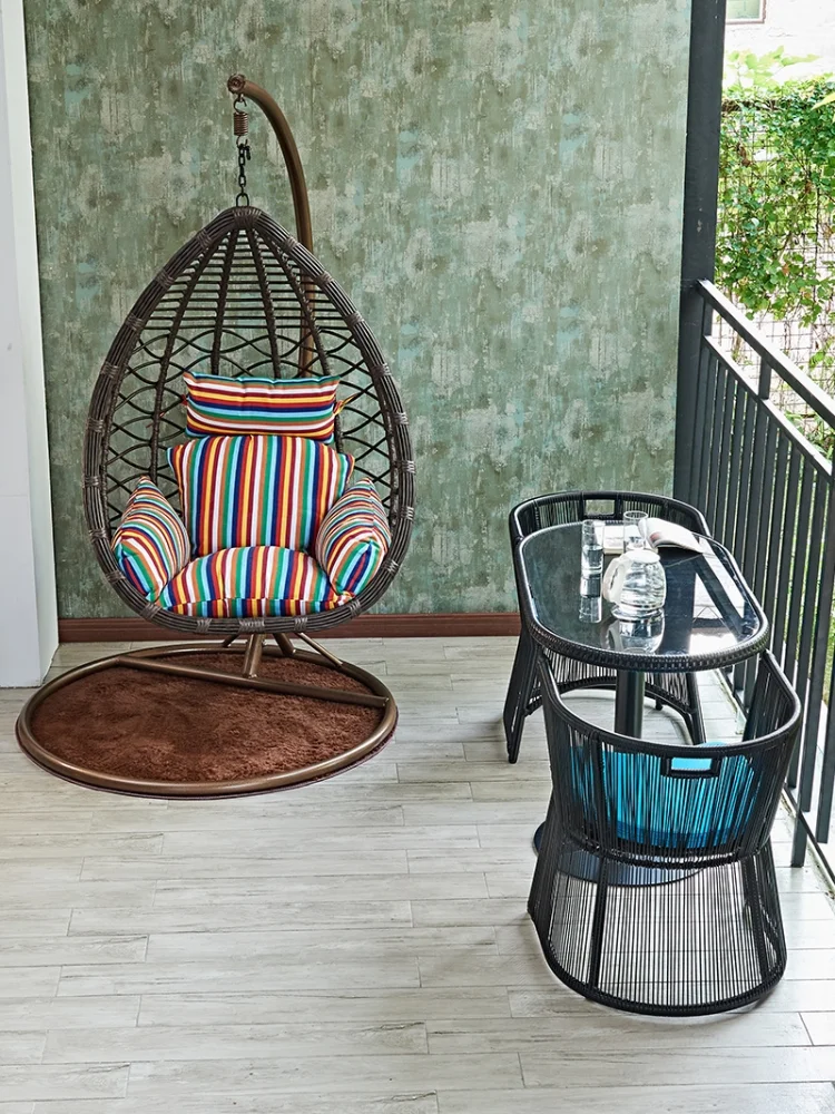 

Table and Chair Home Outdoor Rattan Chair Coffee Table Combination Simple Outdoor Casual Tea Table Rattan Chair Three-Piece Set