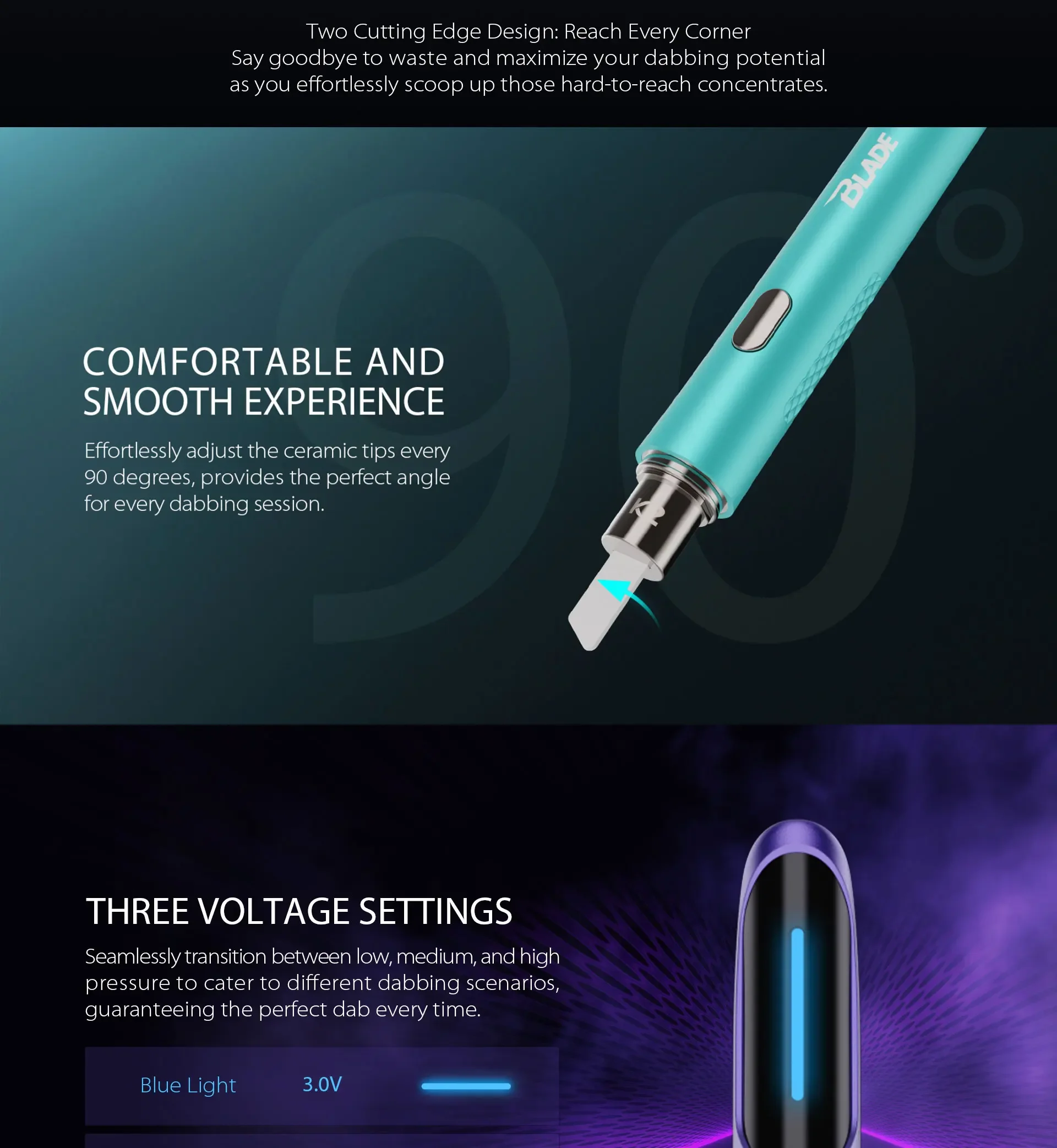 Description Picture 3 of itemOriginal Yocan Blade Hot Knife 400mah Rechargeable Battery Ceramic Wax Heating Tool