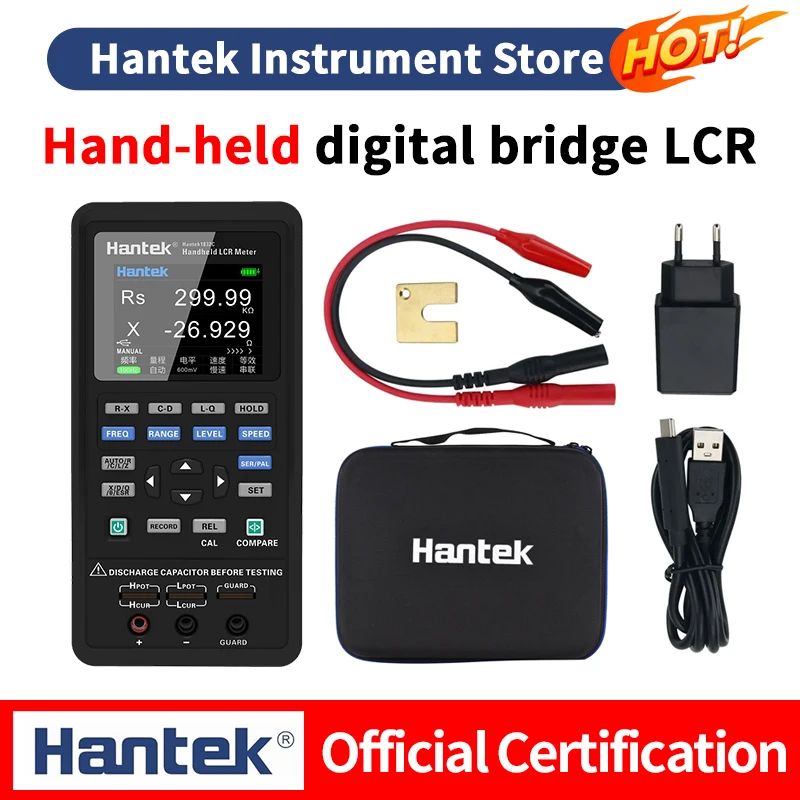 Misuratore LCR Hantek 1833C Portatile – Display 2,8'' Per Test Di Resistenza, Capacità E Induttanza