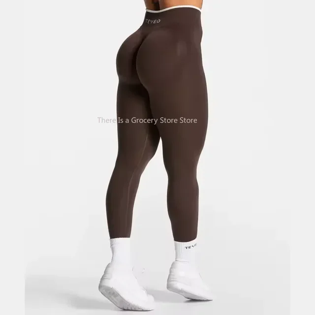 82761-712d54.jpg TEVEO taille haute sans couture Scrunch Leggings pour femmes pantalons de Yoga hanche levage course exercice gymnase Ignite Sculpt série