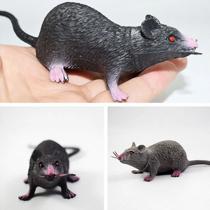 Lifelike Miniature Rat Prop for Halloween and Party Decor