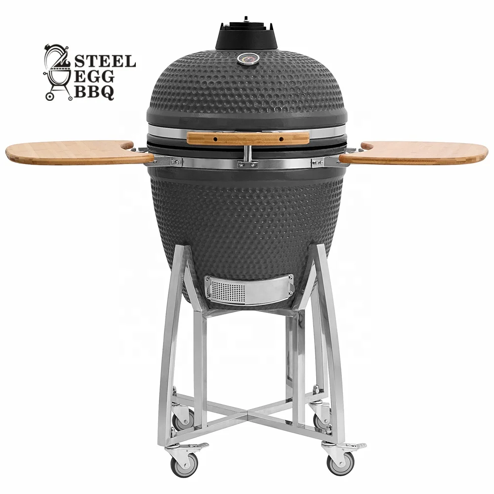 SEB BBQ Kamado 21 Inch Matt Grey Portable Smoker Burning Stove Ceramic Grill kamado barbecue grill smoker ceramic 44 cm