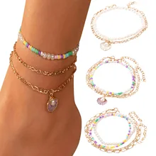 Women Shell Pearl Anklet Summer Beach Female Jewelry Accessories Women's Bracelets Foot 2022 Gifts For Friends And Lovers