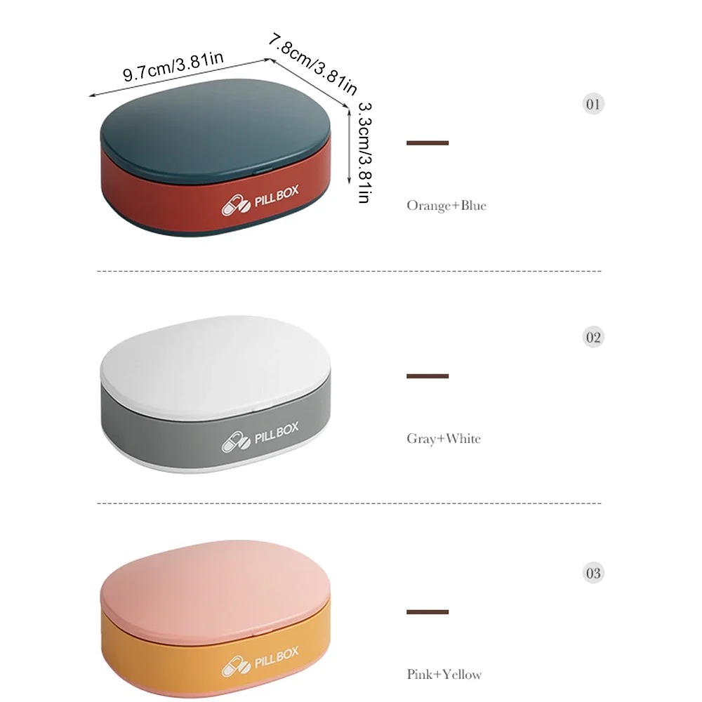 Compact Travel Pill Organizer - Portable Medicine and Vitamin Case with 6 Compartments