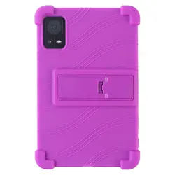 Shockproof Silicone Leather Tablet Case with Stand, Soft Cover Protector for IGet Smart W32 L32 (Purple)