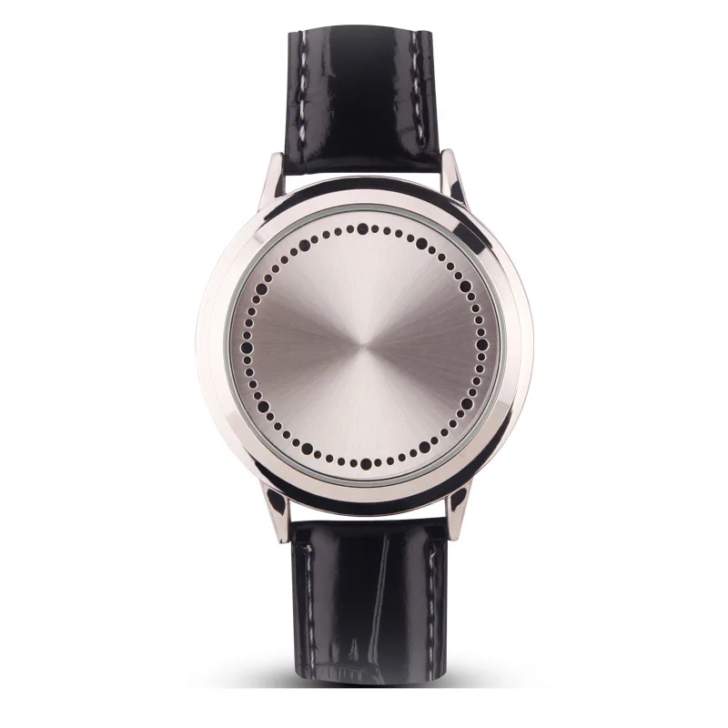 2022 Men Watches Men Led Watches Touch Screen Watch Fashion Unique Tree Pattern Blue Lights Led Watch Leather Reloj Hombre 