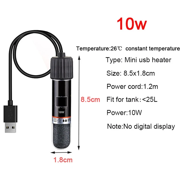 USB Mini Aquarium heating rod for Small Fish Tank 26°C Constant Temperature  Aquarium Heater Submersible Thermostat Heater 10W - AliExpress