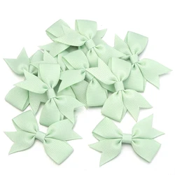 Charming Pink Satin Ribbon Bows - Set of 50 for Crafting and Party Decor (Light green)