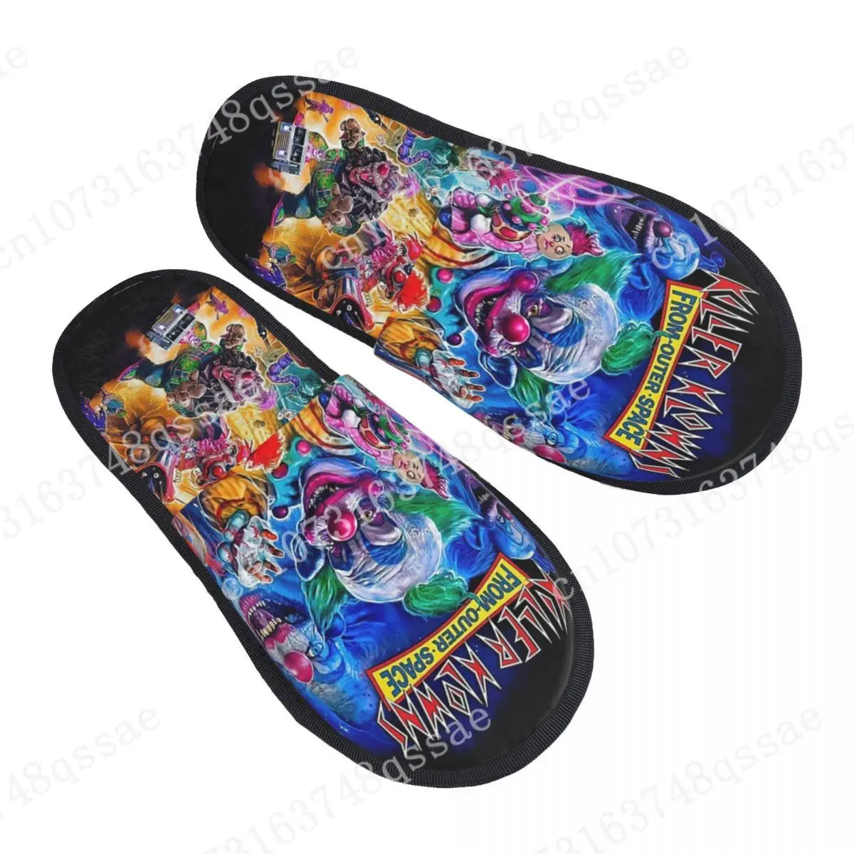 

Killer Klowns From Outer Space Funny Horror Movie House Slippers Women Cozy Memory Foam Slip On Spa Slipper Shoes