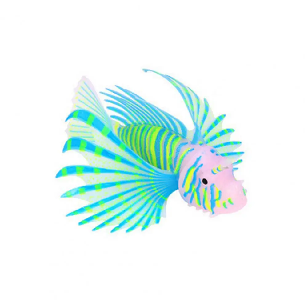 

Силиконовая модель Lionfish, реалистичное светящееся темное украшение для аквариума Lionfish с присоской, красочные рыбы для аквариума