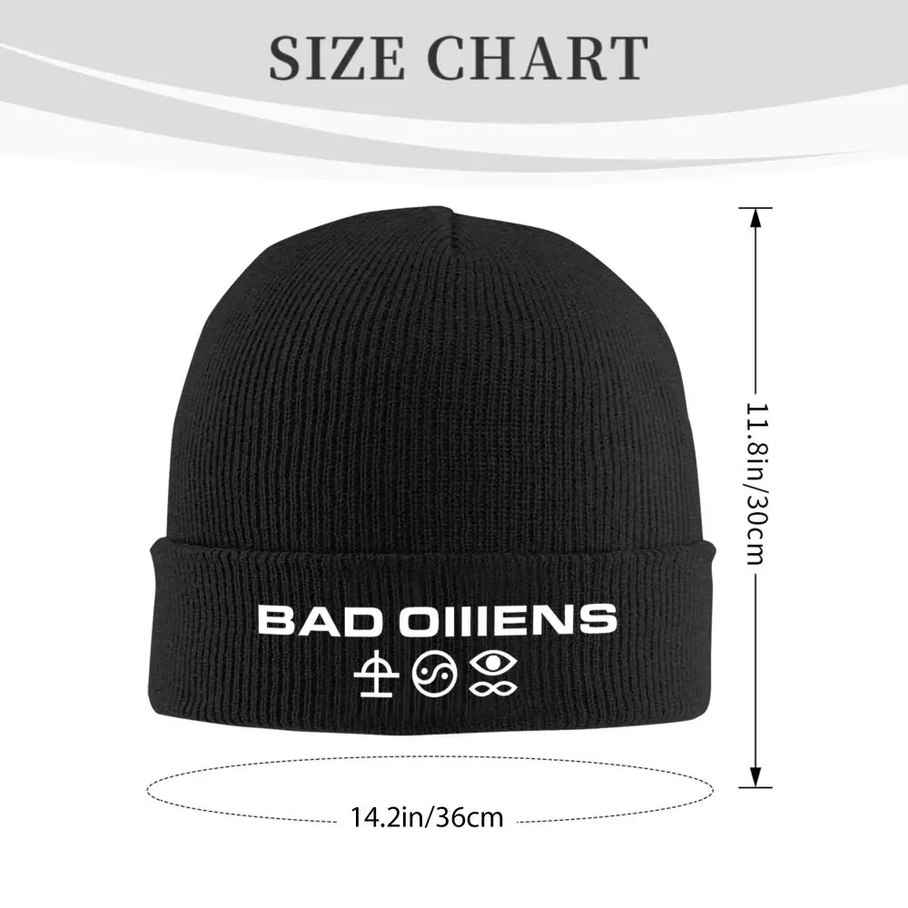 Bad Omens Merch Bad Omens Logo Beanie Hüte Lustige Caps Männer Frauen Kpop Skullies Beanies Frühling Custom Head Wrap Beanie Hut – Detail 2