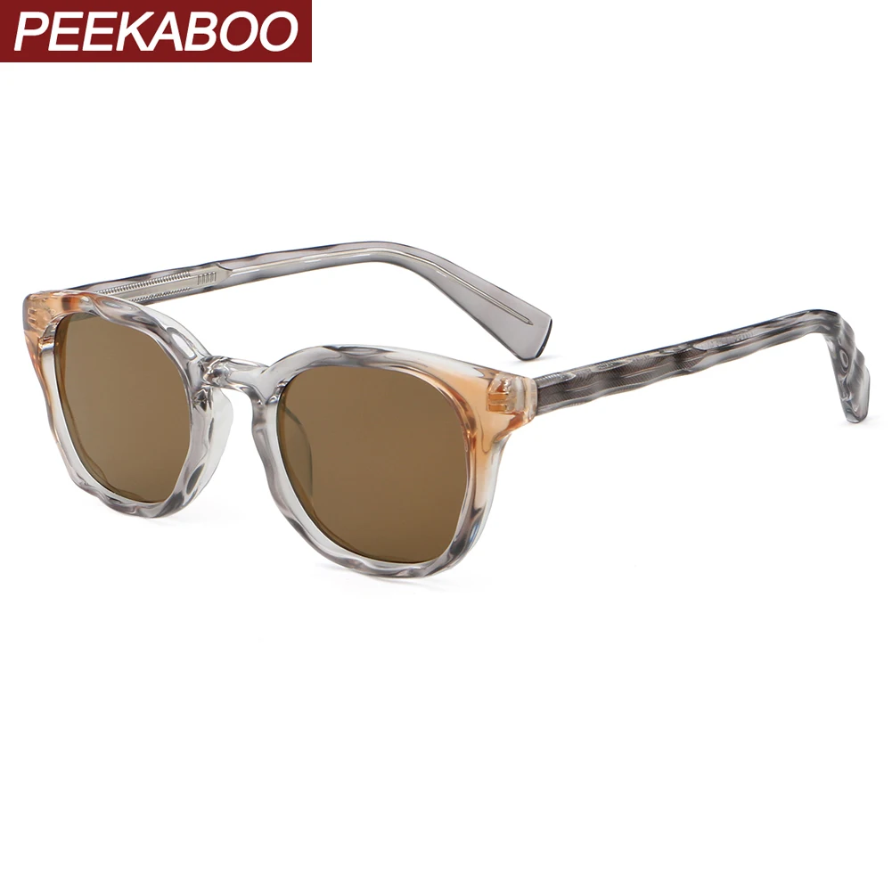 

Peekaboo square frame sunglasses for men uv400 vintage cat eye sun glasses for women fashion 2024 CP acetate green brown