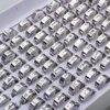 100pcs/Lot Mens Womens Stainless Steel Rings Polished Laser Cut Patterns Fashion Jewelry Wholesale Mix Styles 4