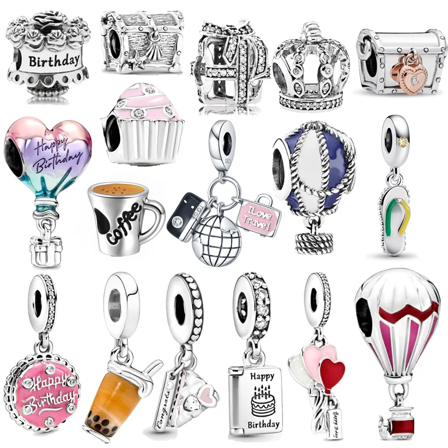 Happy Birthday Charm Beads Fit 925 Sterling Silver Bracelet DIY