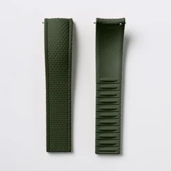 Premium FKM Rubber Quick Release Waterproof Watch Strap, Sport Edition - 21mm (Military Green N)