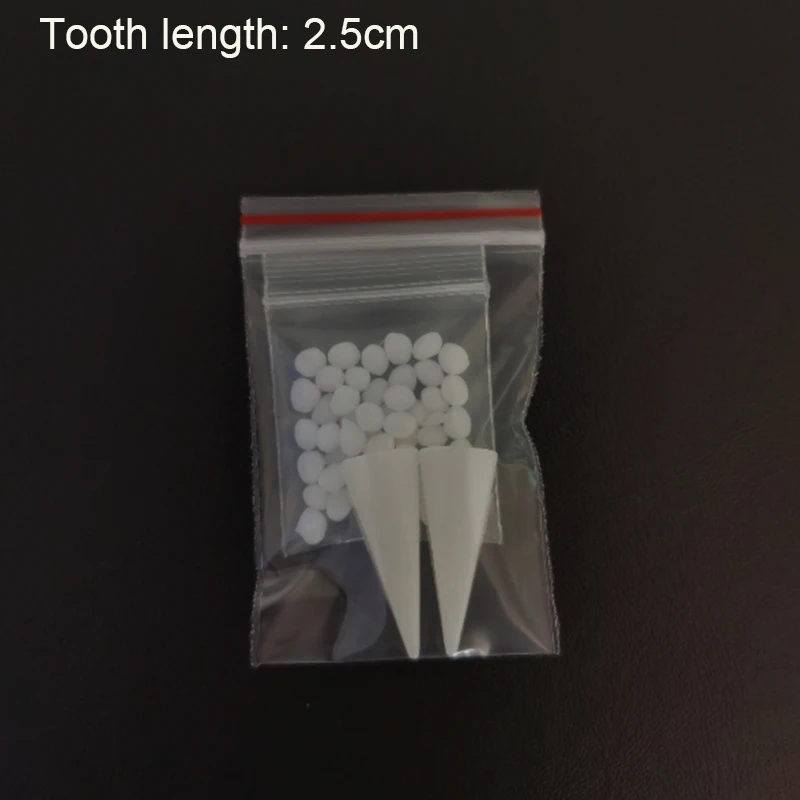 Spooky Halloween Vampire Teeth Decoration Kit with Resin Fangs and Adhesive - Perfect for Cosplay and Witchy Decor