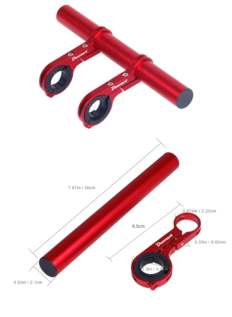 Description Picture 4 of itemDeemount 20CM Bicycle Handlebar Extended Bracket Headlight Mount Bar Computer Holder Lamp Alloy Carbon Fiber Support Extender