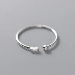 Elegant 14K Gold Sterling Silver CZ Adjustable Ring - Resizable (Silver Color)