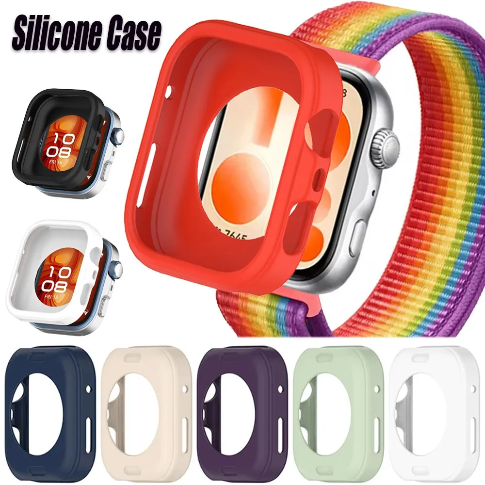 Premium Soft Silicone Protective Case for Smartwatch - Anti-Fall Bumper & Screen Guard