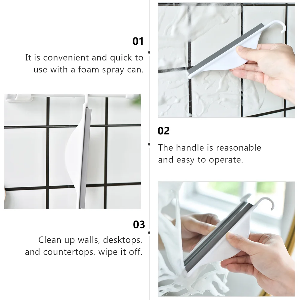 Wiper Bathroom Wiper Glass Squeegee Shower Door Cleaning Silica Gel Plastic Mirror Screen Tool 2 Pcs