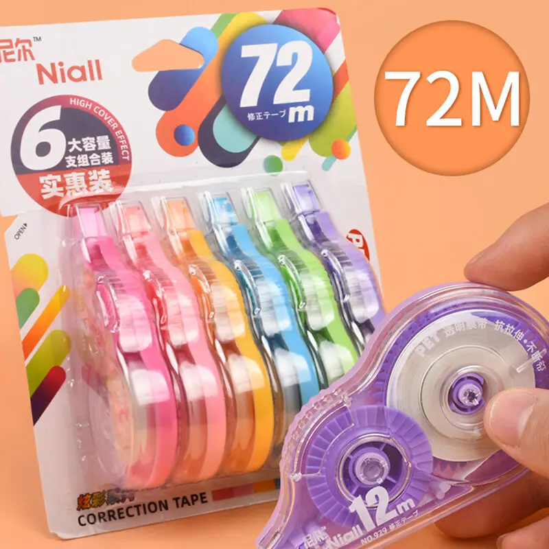 72m/150m Large Capacity White Out Correction Tape Set Student Kawaii Error Correction Erasers Student School Stationery Supplies