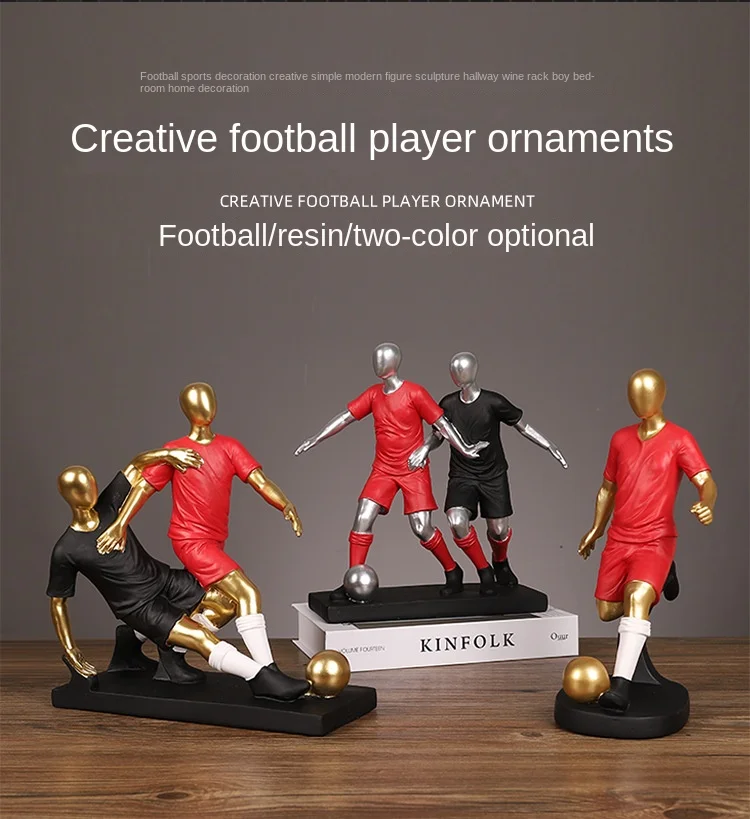 Criativo jogador de futebol ornamentos varanda sala de estar armário de  vinho decoração de mesa personagem modelo feito à mão artesanato resina -  AliExpress